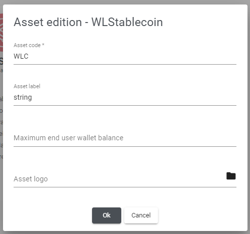 Asset modification page