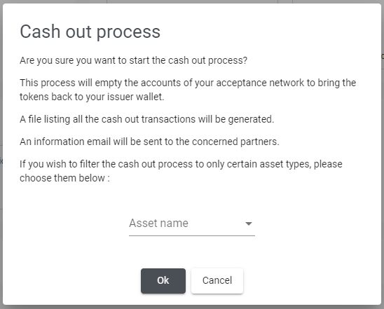 Cash-out process trigger pop-up