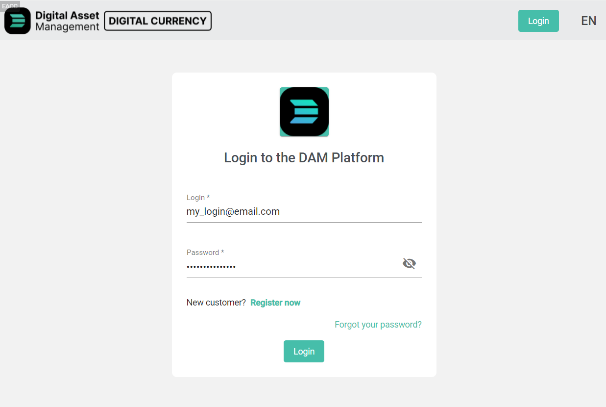 Login page