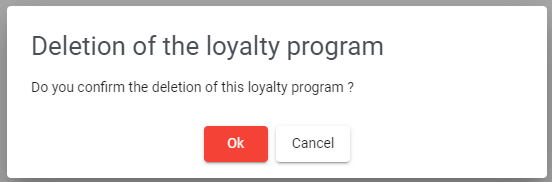 Loyalty program deletion page